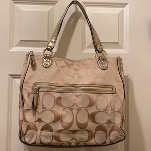 Brand new extra large gold Coach purse